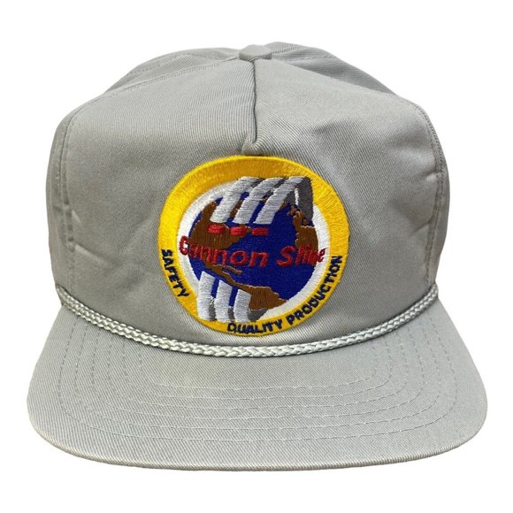 Snap-Back Other - Vtg‎ Voyager Cannon Sline Trucker Snapback Hat Gray Roped Yellow Patch Cap USA